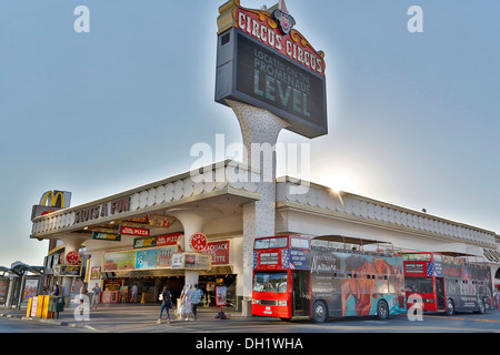 Hop-on bus in Las Vegas, Nevada, STATI UNITI D'AMERICA Foto Stock