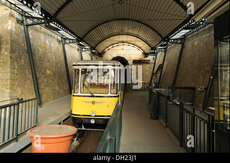 Ingresso al Standseilbahn Dresden funicolare, Loschwitz, Dresda, Sassonia Foto Stock