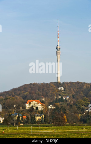 Dresda torre televisiva, Dresda, Sassonia, PublicGround Foto Stock