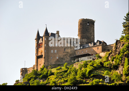 Katz Castello, Sankt Goarshausen, Valle del Reno superiore e centrale, un sito Patrimonio Mondiale dell'Unesco, Renania-Palatinato Foto Stock