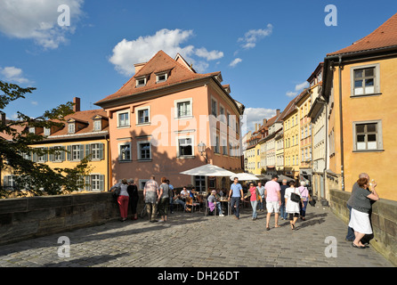 Brücke Obere o ponte superiore, Sito Patrimonio Mondiale dell'UNESCO, Bamberg, Bavaria Foto Stock