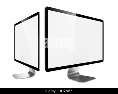 Due moderni Monitor LCD Widescreen. Foto Stock