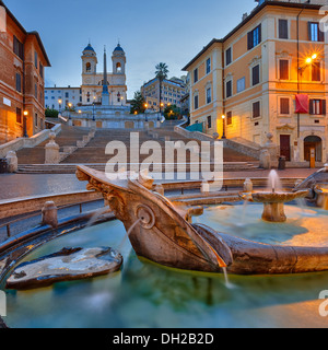 Scalinata di piazza di Spagna al crepuscolo, Roma Foto Stock