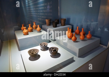 Artefatti al Museo Archeologico di Ancash,Huaraz, Perù. Foto Stock