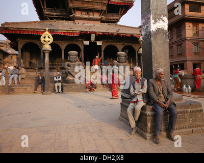 Bhimsen tempio indù, Bhaktapur, Valle di Kathmandu, Nepal Foto Stock