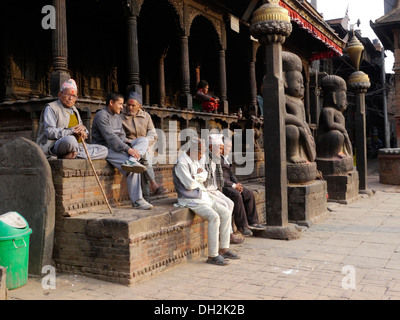 Bhimsen tempio indù, Bhaktapur, Valle di Kathmandu, Nepal Foto Stock