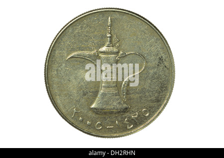 Una moneta Dirham degli Emirati Arabi Uniti Foto Stock