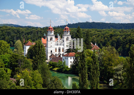 La Svizzera, Rheinau, un ex monastero benedettino, Reno, fiume, Schweiz, Rheinau, ehemaliges Benediktiner Kloster, Rhein, Foto Stock