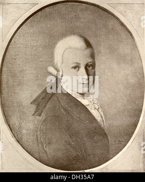 Wolfgang Amadeus Mozart, 1756 - 1791. Il compositore austriaco e musicista come un bambino. Foto Stock
