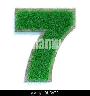 Numero di erba 3D render illustrazione Foto Stock