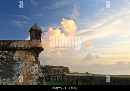 Casa sentinella, San Felipe del Morro Castle, Sito Storico Nazionale di San Juan, la vecchia San Juan, Puerto Rico Foto Stock