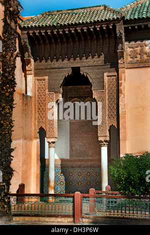 Les tombeaux Saadiens - Le Tombe Saadiane Marrakech Marocco risalgono all'epoca del sultano Ahmad Al Mansur (1578-1603) Foto Stock