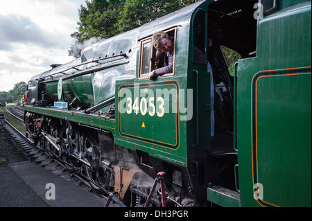 "La battaglia della Gran Bretagna l' class locomotiva a vapore 'Sir Keith Park' Foto Stock