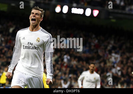 Madrid, Spagna. 30 ott 2013. Balla (Real Madrid) celebra dopo il punteggio durante una spagnola La Liga partita di calcio tra il Real Madrid e Siviglia al Santiago Bernabeu a Madrid, Spagna, il 30 ottobre 2013.Foto: Rodrigo Garcia/NurPhoto Credito: Rodrigo Garcia/NurPhoto/ZUMAPRESS.com/Alamy Live News Foto Stock