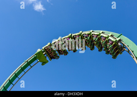 Incredible Hulk roller coaster, Marvel Super Hero Isola, Isole di avventura, Universal Orlando Resort di Orlando, Florida, Stati Uniti d'America Foto Stock