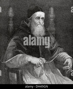 Giulio II (1443-1513), soprannominato 'il temibile Papa' e 'Il Guerriero Papa", nato Giuliano della Rovere. Foto Stock