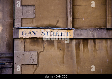 Gay Street sign in Bath Somerset England Regno Unito Foto Stock