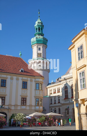 Torre Firewatch nella piazza principale, Sopron, Western oltre Danubio, Ungheria Foto Stock