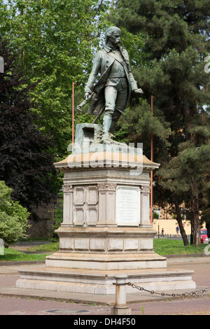 Statua di Pietro Micca angolo Via Cernaia e Corso Galileo Ferraris di Torino, Italia. Foto Stock