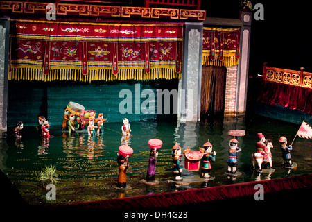 Burattini. Acqua Puppet Theatre Thang Long. Hanoi, Vietnam, in Asia. Foto Stock