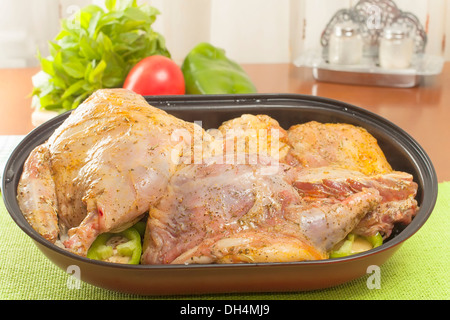 Coypu carne preparata per la tostatura in forno Foto Stock