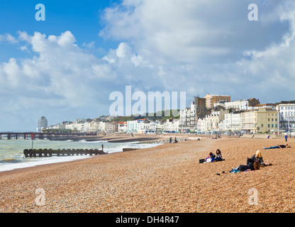 Hastings Beach Hastings East Sussex Inghilterra Regno Unito Europa Foto Stock