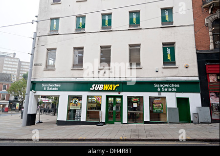 Metropolitana ristorante fast food bar sandwich in Nottingham Inghilterra Foto Stock