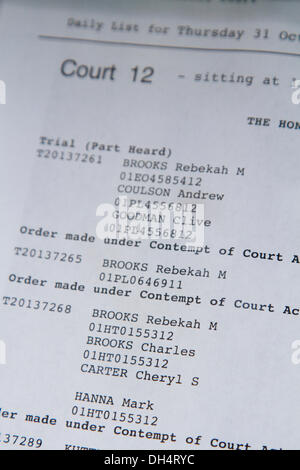 Londra, UK. Il 31 ottobre 2013. Ex News del mondo Editore e Direttore Comunicazione in PM David Cameron di editor di governo Andy Coulson arriva presso la Old Bailey corte centrale all'inizio della sua prova lungo con Rebecca Brooks su telefono credito hacking: amer ghazzal/Alamy Live News Foto Stock