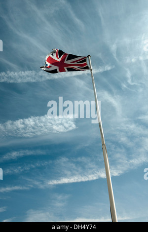 Unione Jack-Flagpole. Foto Stock