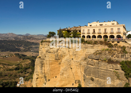 PARADOR SUL BORDO DEL EL TAJO CANYON RONDA Andalusia Spagna Foto Stock