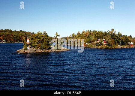 Proprietà di vacanza Cottage, Weekend Hone sull'isola del Lago Huron, Georgian Bay,della penisola di Bruce Parry Sound, Ontario, Canada, Foto Stock