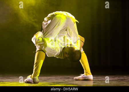 Kung Fu Shaolin, Shi Fu - Master II di Gala, auditorium della Fachhochschule Dieburg, Hesse Foto Stock