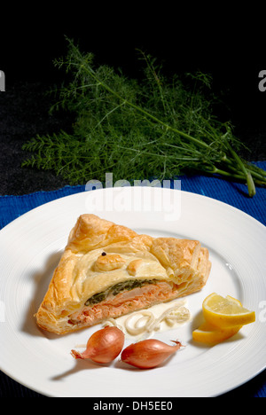 Salmone in pasta sfoglia Foto Stock