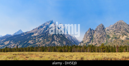 Il Parco Nazionale del Grand Teton Panorama della gamma della montagna, Wyoming Foto Stock