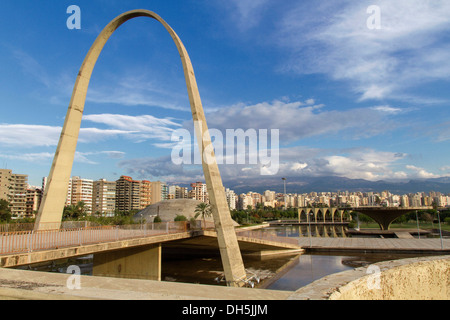 Expo, Rachid Karame fiera internazionale, Tripoli, Libano. L'architetto brasiliano Oscar Niemeyer è stata la pianificazione della zona in Foto Stock