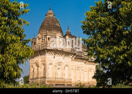 Parvati Temple, Tempio della dinastia Chandela, Gruppo occidentale, Khajuraho Gruppo di Monumenti Patrimonio dell'Umanità UNESCO Foto Stock