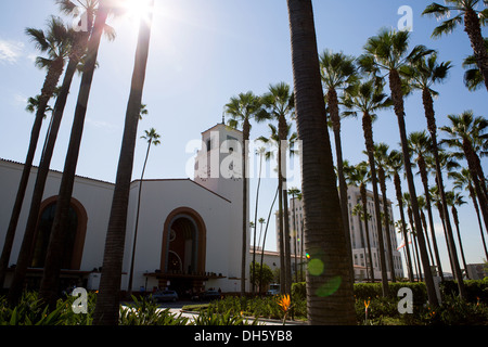 La costruzione della stazione di unione a Los Angeles Foto Stock