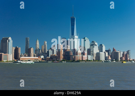 SKYLINE del centro del fiume Hudson MANHATTAN NEW YORK CITY USA Foto Stock