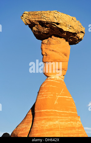 Primo Hoodoo o Toadstool Hoodoo o Lucky Luke, Toadstool Hoodoos, Rimrocks, Grand Staircase-Escalante monumento nazionale, GSENM Foto Stock