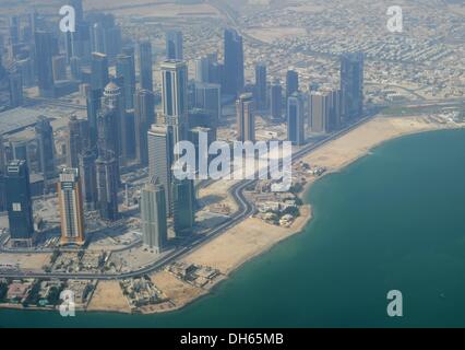 Vista aerea di Doha, Qatar, 29 agosto 2013. Foto: Britta Pedersen/dpa Foto Stock