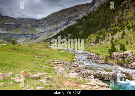 Fiume Arazas nella Valle de Ordesa, Parque Nacional de Ordesa y Monte Perdido, Pirenei, provincia di Huesca, Aragona, Spagna, Europa Foto Stock