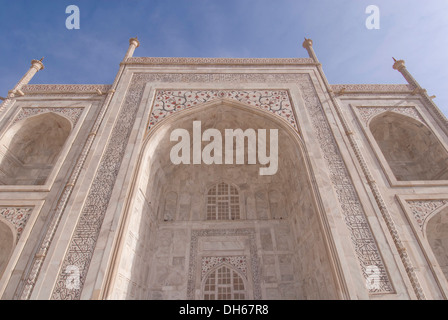 Dettaglio, ingresso, Taj Mahal, Agra, Uttar Pradesh, India, Asia Foto Stock