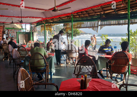 Beach cafe, Kovalam, Kerala, India Foto Stock