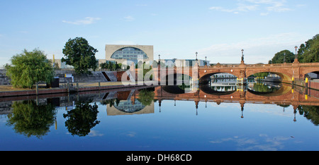 Bundeskanzleramt o Cancelleria federale, Regierungsviertel distretto governativo di Berlino Foto Stock