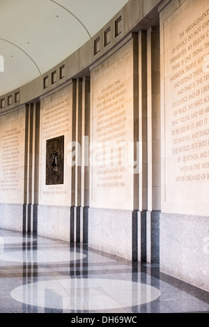 WASHINGTON DC, Stati Uniti d'America - il memoriale corridoio presso la Woodrow Wilson Presidential Memorial mostre e centro di apprendimento in Ronald Reagan edificio nel centro di Washington DC. Il Memoriale commemora il 28° presidente Americano. Foto Stock