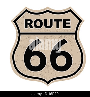Segno dell'itinerario 66 Foto Stock