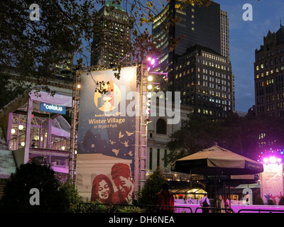 Bank of America inverno villaggio al Bryant Park di New York Foto Stock