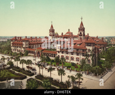 Il Ponce de Leon Hotel costruito nel 1888, sant'Agostino, Florida, Stati Uniti d'America . Photochrom 1902. Architetti: Giovanni Carrere & Thomas Hastings Foto Stock