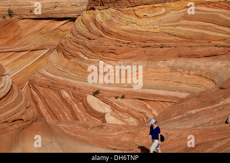 Hikier in onda,coyote buttes north Foto Stock