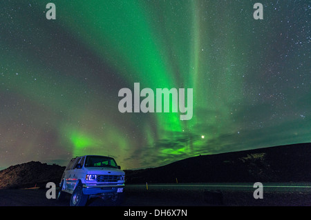 Luci del nord (Aurora Boreale) Akureyri Islanda del Nord Europa Foto Stock